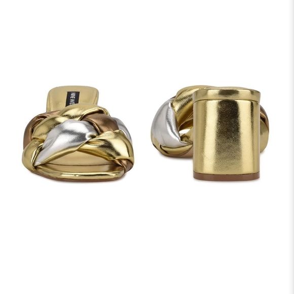 Nine West Gotit Block Heel Slide Sandals - Picture 3 of 4